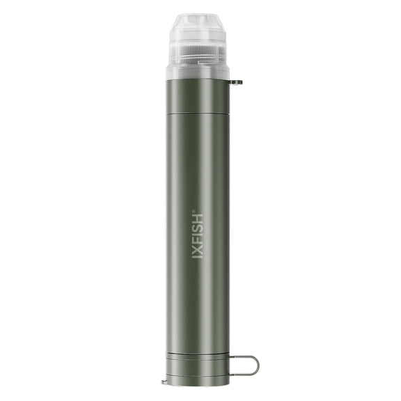 IXFISH Water Filter Straw with Water Bag, Suction Hose & Replaceable Filter Cartridge – Complete Survival Gear for Camping, Hiking & Emergency