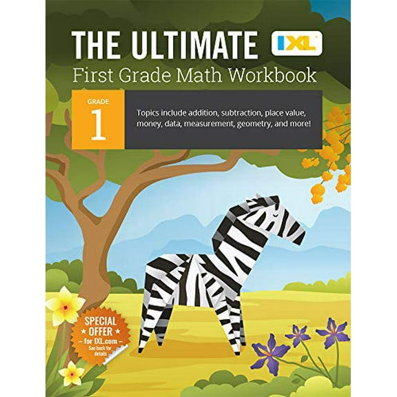Pre-Owned The Ultimate Grade 1 Math Workbook: Addition, Subtraction, Place Value, Money, Data, Measurement, Geometry, Bar Graphs, Comparing Lengths, and Telling (Paperback) 1947569481 9781947569485