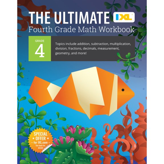 Pre-Owned The Ultimate Grade 4 Math Workbook: Multi-Digit Multiplication, Long Division, Addition, Subtraction, Fractions, Decimals, Measurement, and Geometry f (Paperback) 1947569511 9781947569515