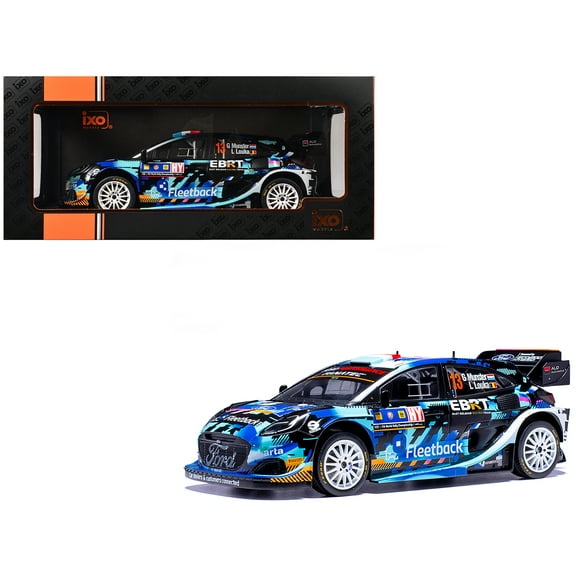 Ford Puma Rally1 #13 Gregoire Munster - Louis Louka "Central European Rally" (2023) 1/18 Diecast Model Car by IXO Models