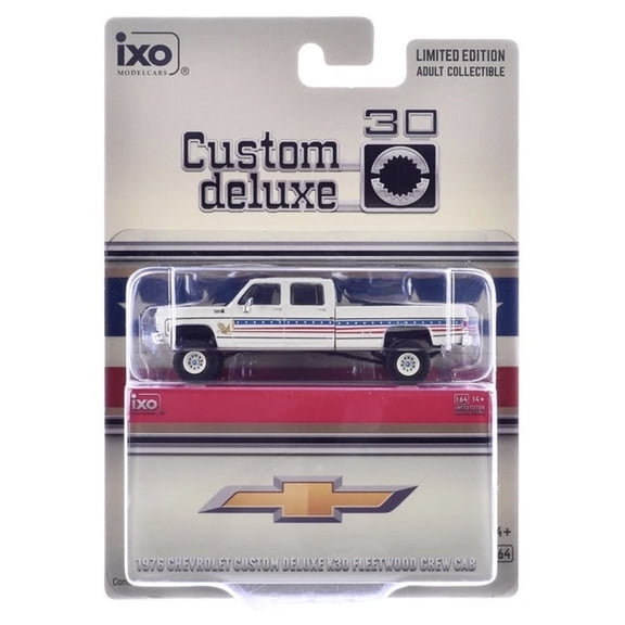 IXO Models 1976 Chevy Custom Deluxe K30 FleetSide Squarebody July 4th Exclusive 1:64 Scale