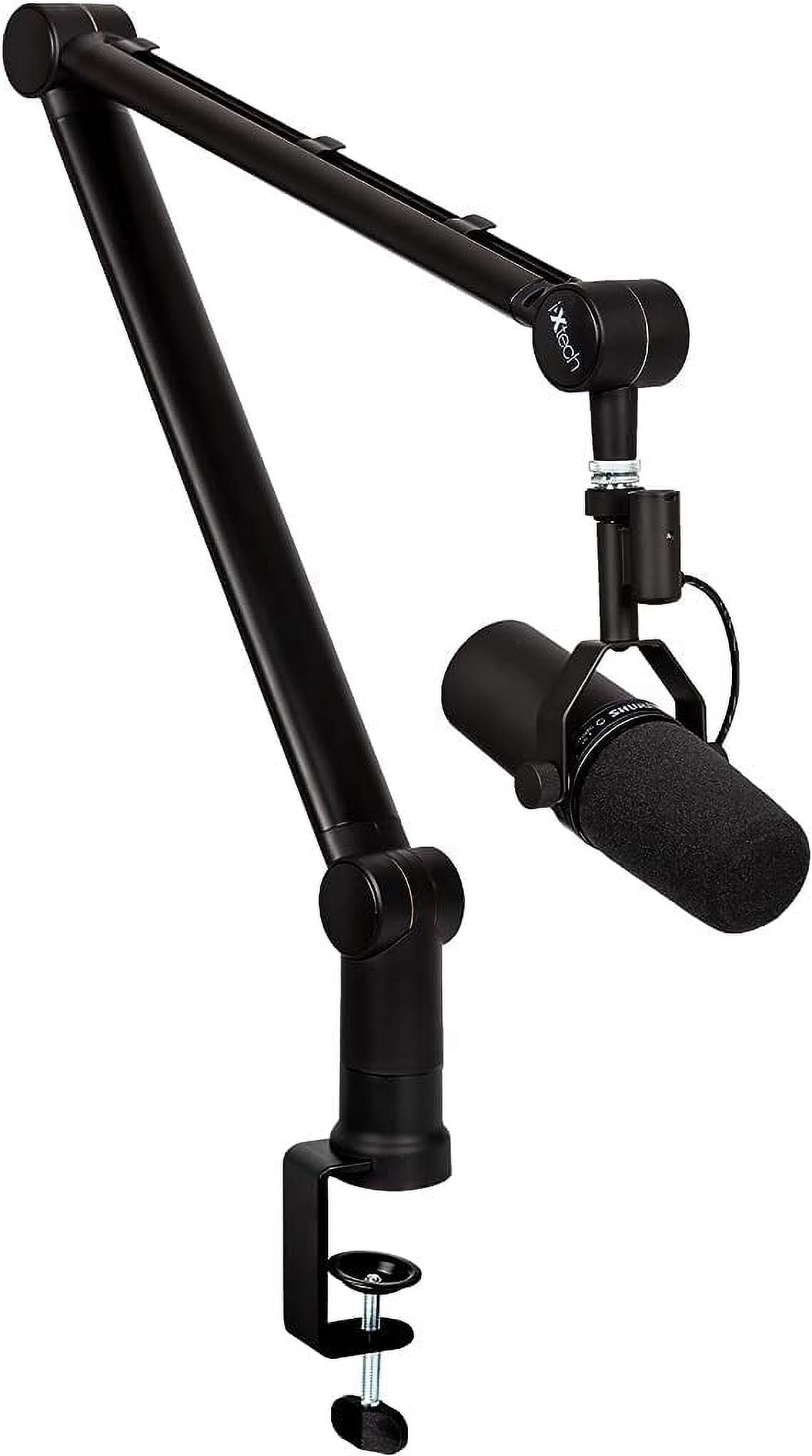 IXTECH Boom Arm - Adjustable 360 Rotatable Microphone Arm - Sturdy Stainless Steel Mic Arm Desk, Table Stand - Foldable Scissor Arm - Stable Microphone Mount Arms for Radio Studio, Podcast, Gaming