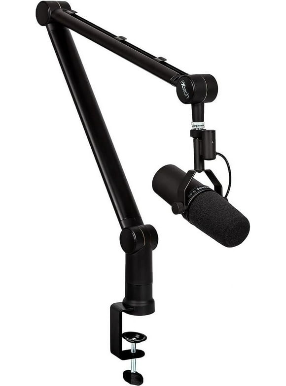 IXTECH Boom Arm - Adjustable 360 Rotatable Microphone Arm - Sturdy Stainless Steel Mic Arm Desk, Table Stand - Foldable Scissor Arm - Stable Microphone Mount Arms for Radio Studio, Podcast, Gaming
