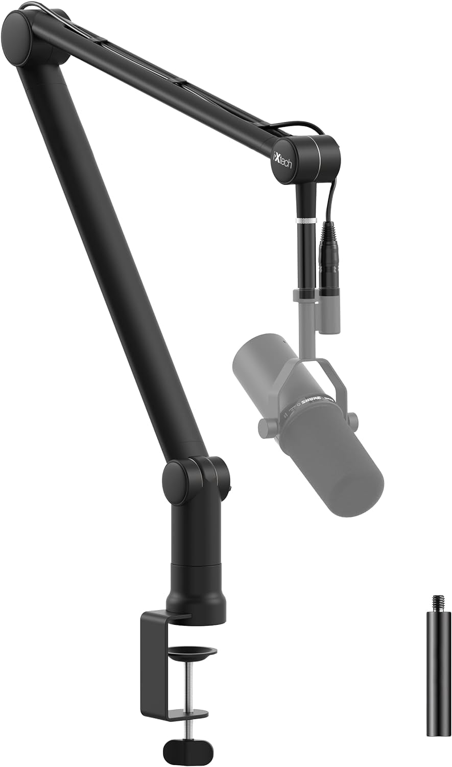 IXTECH Boom Arm Mic Stand with Extension Tube Upgraded Microphone Arm for Shure SM7B MV7 Blue