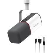 IXTECH Cardioid Dynamic Microphone with Mic Cover, Vocal USB XLR Microphone for Podcasting, Streaming, Recording, Gaming and Voice-Over White