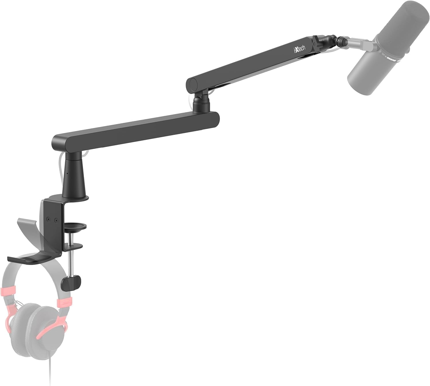 IXTECH Mic Boom Arm Stand LP Microphone Stand Low Profile Microphone