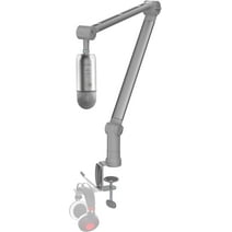 IXTECH Microphone Boom Arm with Desk Mount, 360° Rotatable, Adjustable and Foldable Scissor Mounting for Podcast, Video Gaming, Radio and Studio Audio, Sturdy and Universal (ELEGANCE MATTE SILVER)