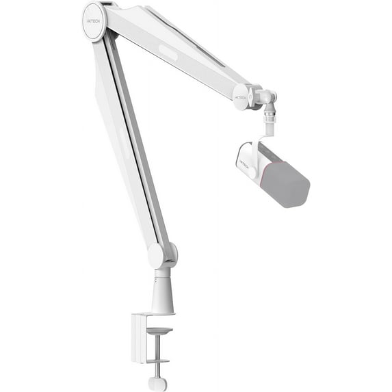 IXTECH Microphone Boom Arm White Mic Arm for Blue Yeti Shure Sm7b Hyperx QuadCast Rode Mic Stand for Gaming Podcasting Streaming CAPTAIN WHITE Model