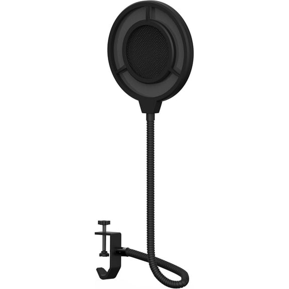 IXTECH Pop Filter For Microphone, Mic Pop Filter Mesh Isolation Shield Compatible With Blue Yeti And Any Other Mic, Dual Layered microphone pop filter shield with Flexible 360 Gooseneck Clip