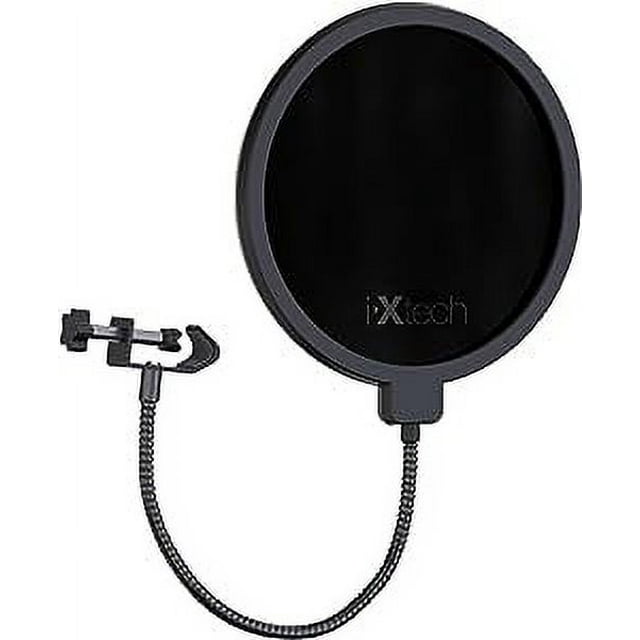 IXTECH Pop Filter for Mic Pop Filter for Blue Yeti Microphone Pop Filter Mic Pop Filter Dual Layered Sound Shield Guard Windscreen with a Flexible 360 Degree Gooseneck Clip Stabilizing.