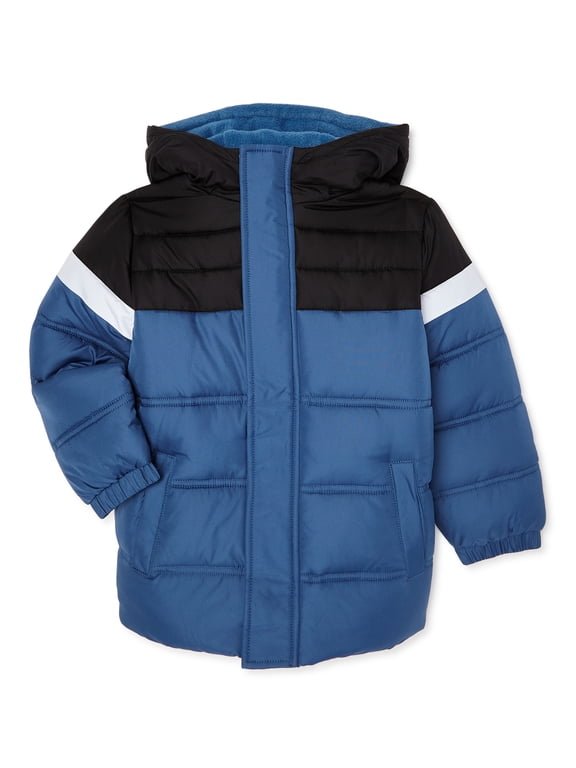 Baby & Toddler Boys' Colorblocked Puffer Jacket with Hood, Sizes 12M-4T