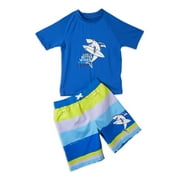IXtreme Baby and Toddler Boy Shark Rash Guard and Swim Trunks Set, 2-Piece, Sizes 12M-4T