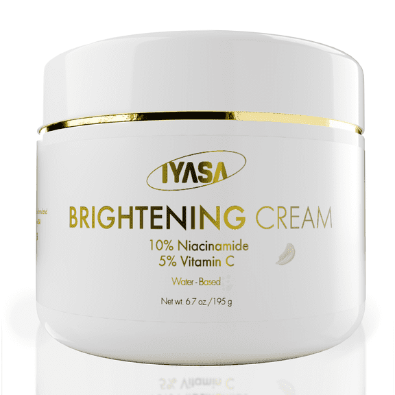 IYASA Brightening Cream for Face & Body, 5% Vitamin C & 10% Niacinamide, Water-Based Moisturizer Evens Tone & Revives Dull Skin, Clean, Vegan, Cruelty-Free, Sensitive Skin-Safe, 16 oz