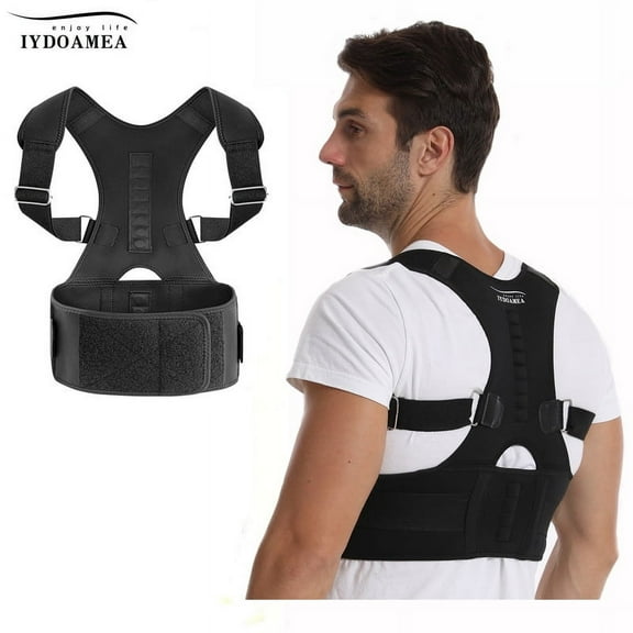IYDoaMea Posture Corrector Upper and Lower Back Support Belt Unisex Compression, Black