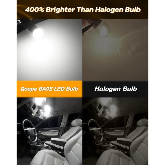 IYFFDFE-10-Pack BA9S LED Bulb 1893 53 57 LED Bulb Super Bright for 12V DC Car Interior Lights, Instrument Lights, License Plate Courtesy Step Dome Map Side Marker Lights