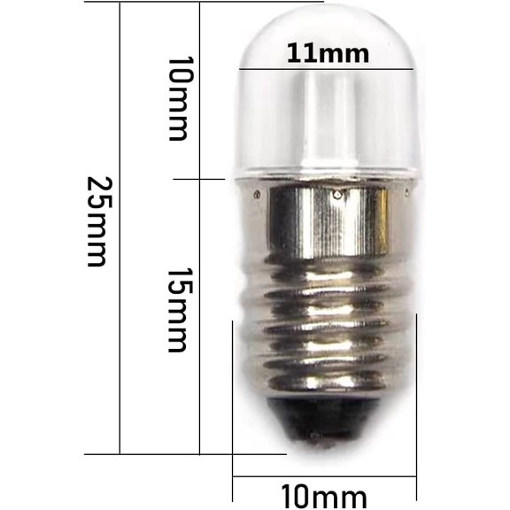 IYFFDFE-10 Pcs AC E10 120V Cold White LED Bulbs SMD Replacement Bulbs 1W 65LM Miniature Screw Light Bulbs (Cold White)