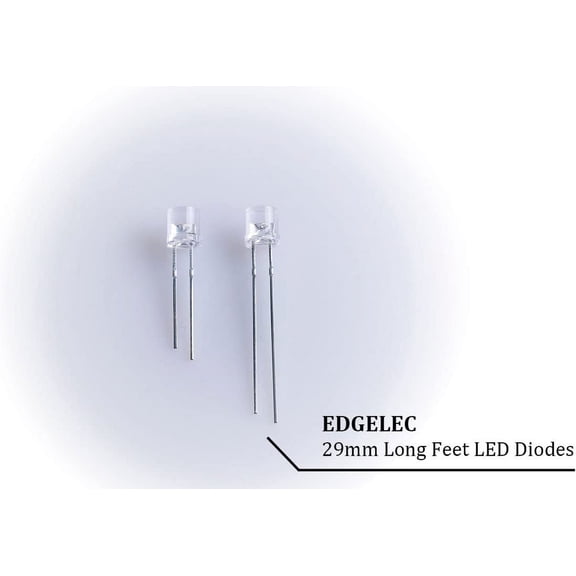 IYFFDFE-100pcs 3mm Yellow Blinking LED Diodes 1.5Hz Flash (Single Color Flashing) Clear Round Lens 29mm Lead DC 2V Blink Bulb Lamp Light Emitting Diode +100pcs Resistors (470ohm for DC 6-12V) Include
