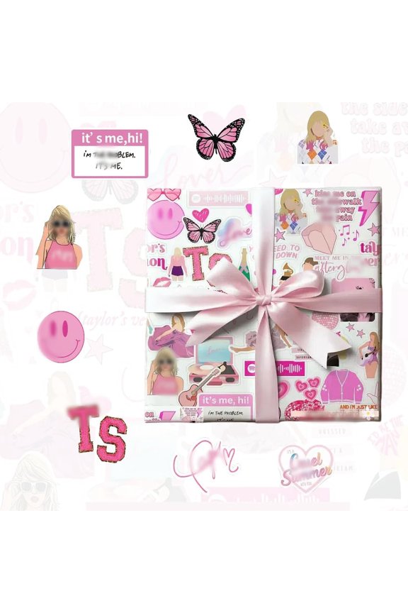 -10Sheets Popular Singer, Gift Wrapping Paper,Gift Wrap Sheets, 20X30 inches, Waterproof Folded flat sheets, Red/Pink, Birthdays, Events.