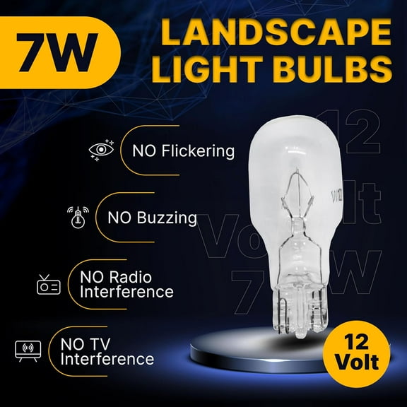 IYFFDFE-12 Volt 7 Watt Low Voltage T5 Landscape Bulb - Pack 10 - Landscape Light Bulbs - Low Voltage Landscape Light Bulbs (Clear, 10)