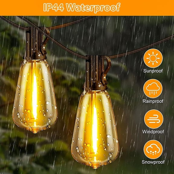 IYFFDFE-12Pack E17 LED Bulbs ST40 Replacement Light Bulbs, 0.6Watt Per Bulb, Waterproof Shatterproof Dimmable LED Replacement Bulbs for Indoor Outdoor Patio Wedding ST40 String Lights, Warm White, 27