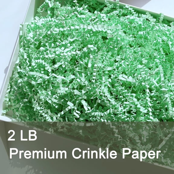 IYFFDFE-2 LB Light Green Crinkle Paper Filler Shredded Confetti Grass for Easter Baskets
