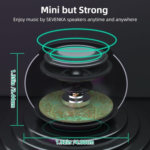 IYFFDFE-2 Mini Speakers, 3W Small Portable Bluetooth Speaker with Lanyard, Water Resistant, Wireless Stereo Pairing, Rechargeable Mini Wireless Speakers for Phone, Tablet, Built-in Microphone