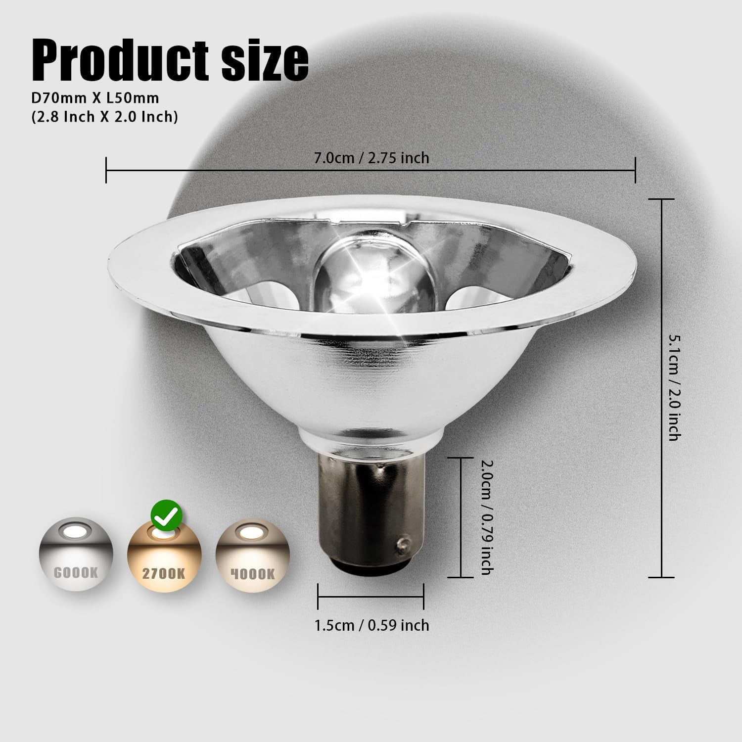 IYFFDFE-2 Pack Led Ar70 Reflector Light 3w Ac Dc 12v Ba15d Base 2700k ...