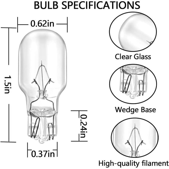 IYFFDFE-20 Pack 12 Volt 11 Watt Low Voltage Wedge Base T5 Landscape Light Bulbs for Garden, Deck, Yard, Cabinet and Automotive