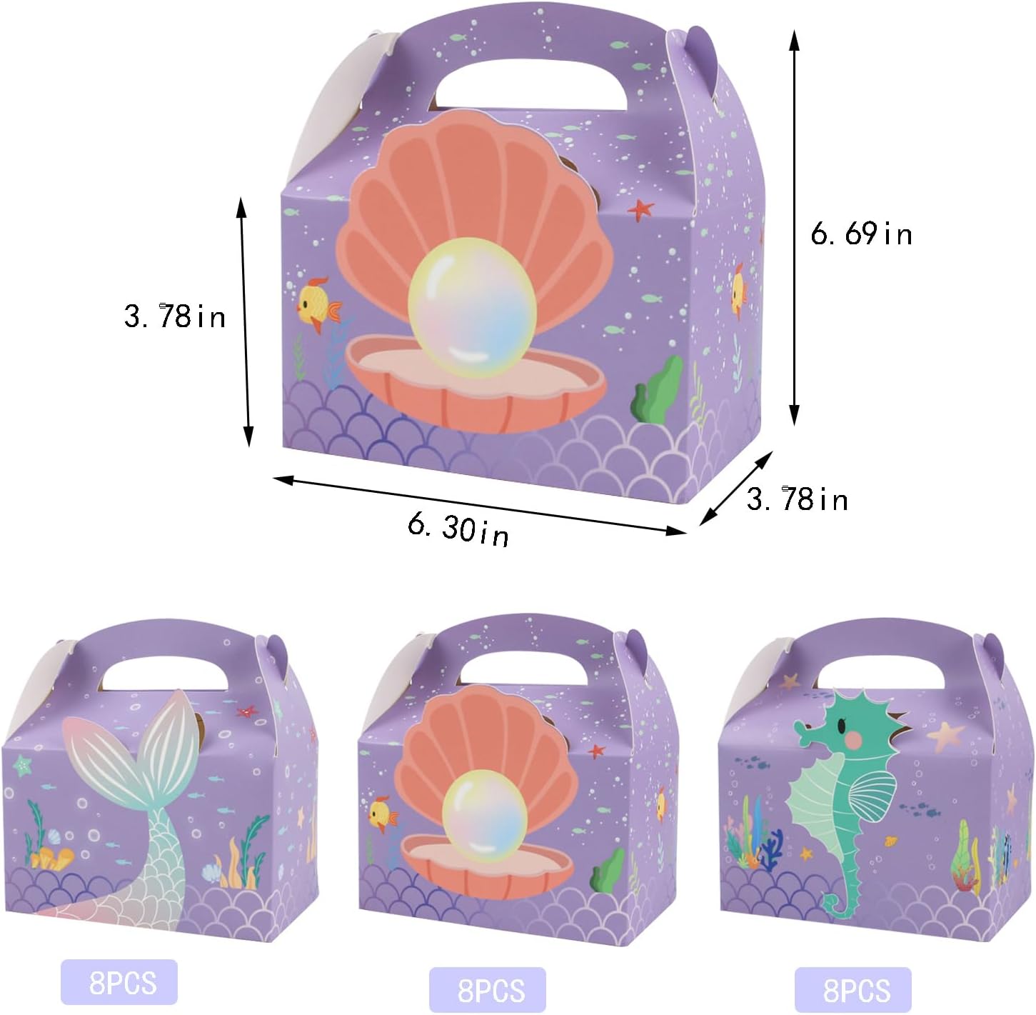 IYFFDFE-24Pcs Mermaid Party Favor Goodie Gift Boxes,Mermaid Party ...