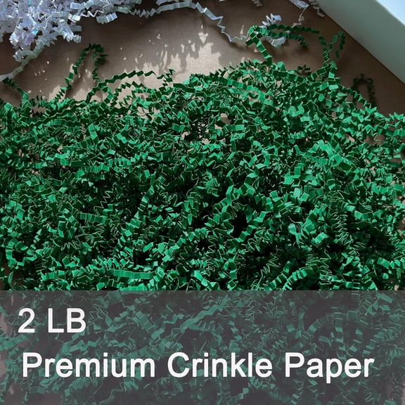 IYFFDFE-2LB Crinkle Paper Filler Dark Green Shredded Paper for Gift Baskets Easter Grass