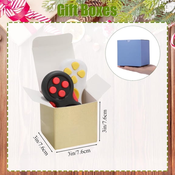 IYFFDFE-48 Pack Holographic Gift Boxes Small Cardboard Gift Boxes with Lids Bulk 3 x 3 x 3 Inch Square Kraft Cube Paper Box Assemble for Candles Wedding Presents Easy Birthday