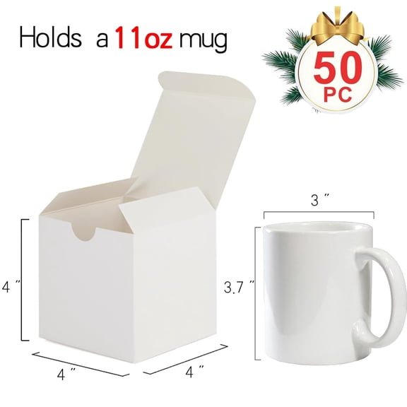 IYFFDFE-4x4x4'' White Gift Boxes 50 PC Bulk Small Gift Box with Lids, Kraft Paper Boxes for Presents, White Bridesmaid Proposal Box for Packaging