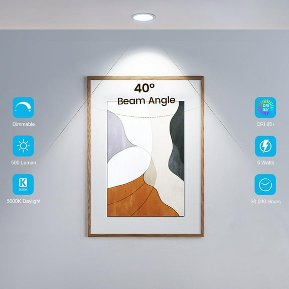 IYFFDFE-5000K Daylight White Dimmable GU10 LED Bulbs, 5W 50W Equivalent, 120V 500LM, Energy Efficient Lighting for Kitchen, Range Hood, Living Room, Bedroom, Track & Recessed Fixtures, UL Listed, 6-P