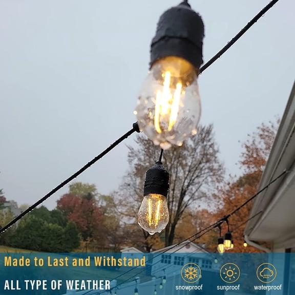 IYFFDFE-6 Pack S14 LED Replacement Light Bulbs for Outdoor String Lights, 2200K Warm White and E26 Base, 1W Waterproof Glass Bulb
