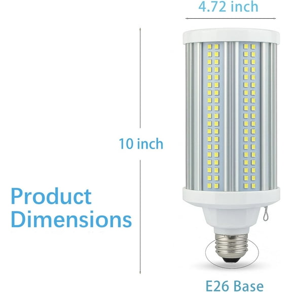 IYFFDFE-60W Super Bright light bulbs , 7800 High Lumen LED Corn Light Bulb (450W Equivalent), E26 Base Daylight White 5000K, Energy Saving Light for Garage Warehouse Outdoor Indoor Backyard Barn Work