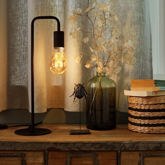 IYFFDFE-A19 Decorative Light Bulb, Amber Glass A19 E26 Base LED Bulb Dimmable 0-100%, 2.3W Vintage Edison LED Bulbs, UL Listed Virtual Filament Light Bulbs, 2000K Amber Light