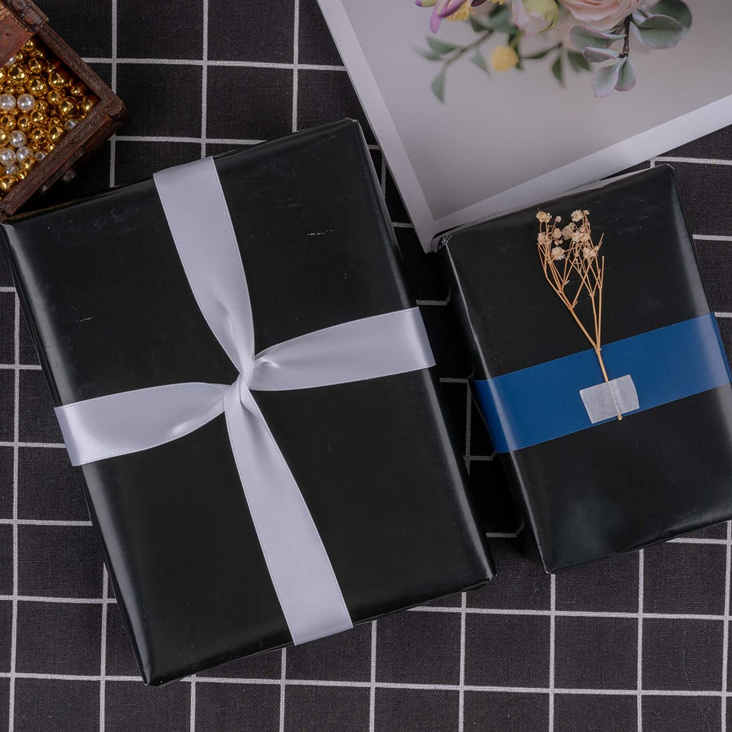 IYFFDFE-Black Wrapping Paper Solid Color for Wedding, Birthday, Shower ...