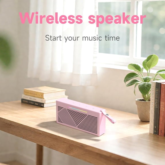 IYFFDFE-Bluetooth Speaker Wireless Portable IPX5 Waterproof for Home Party Outdoor Beach, Pink