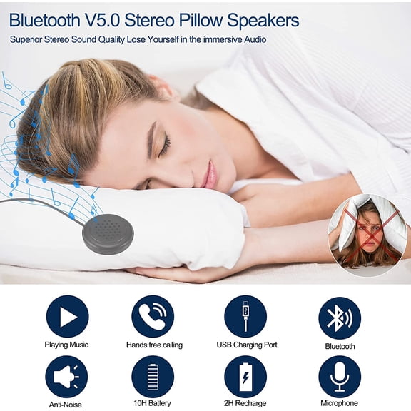 IYFFDFE-Bluetooth Speakers Module - Pillow Speaker with Mic, DIY Bluetooth Headset, Beanie and Headband Replacement Module for Sleep Headphones
