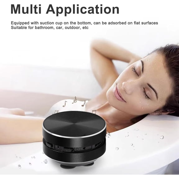 IYFFDFE-Bone Conduction Speakers Ultra Mini, Turn Anythin into Speaker, Stereo Bass Portable Small Cordless Speaker with Suction Cup for Home Outdoor Travel (Black)