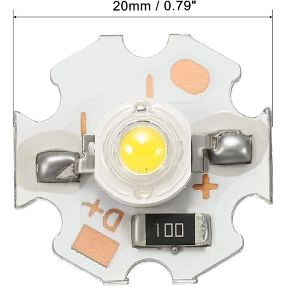 IYFFDFE-COB LED Light Chip Bead 1W 110lm 3000-3200K 20mm 5VDC Energy Saving Bulb for Spotlight Floodlight Replacement Warm White 20Pcs