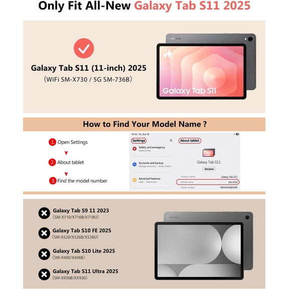 IYFFDFE-Case for Samsung Galaxy Tab S11 11 Inch 2025 SM-X730/X736B with S Pen Holder, Slim Stand Soft TPU Back Protective Cover, Support Auto Wake/Sleep, Black