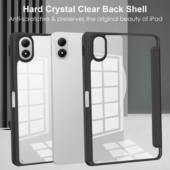 IYFFDFE-Case for Xiaomi Redmi Pad 2 Pro 12.1" [3-Way Protection] Shockproof, Magnetic Closure, Transparent Back  Slim Protective case with Sleep Function & Foldable Stand Fall Protection Black