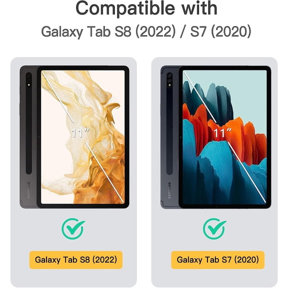 IYFFDFE-Case for Samsung Galaxy Tab S8 2022/S7 2020 11-Inch with S Pen Holder, Slim Folio Stand Protective Tablet Cover, Multi-Angle Viewing (Black)