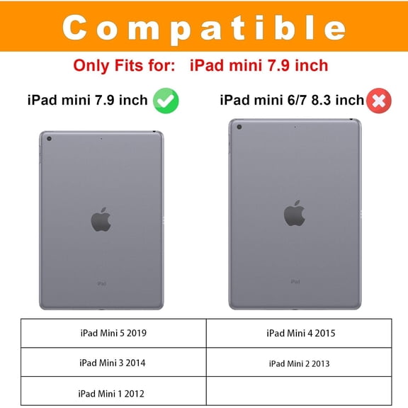 IYFFDFE-Case for iPad mini 5, iPad mini 1/2/3/4/5th 7.9 inch Multi-Angle Viewing Smart Cover with Pocket, Business PU Leather Auto Sleep Wake for iPad mini 7.9 inch Tablet, Black