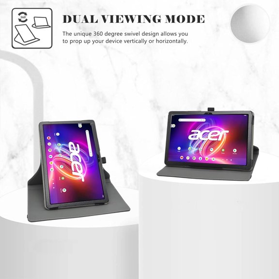 IYFFDFE-Compatible with Acer Iconia Tab p11 11 Rotation Case,360 Degree Rotation Stand PU Cover for Acer Iconia Tab p11 11 inch TabletNot Fit Other Tablet,Black