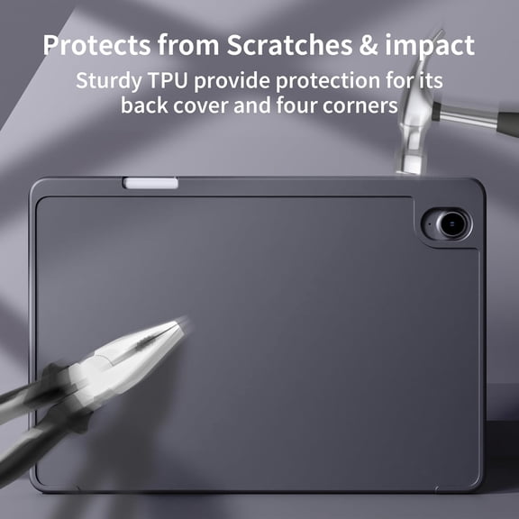 IYFFDFE-Compatible Tablet Case for Samsung Galaxy Tab S11 11 Inch (SM-X730/X736B), Slim Stand Soft TPU Back Protective Cover with S Pen Holder, Auto Wake/Sleep, Black (Black)