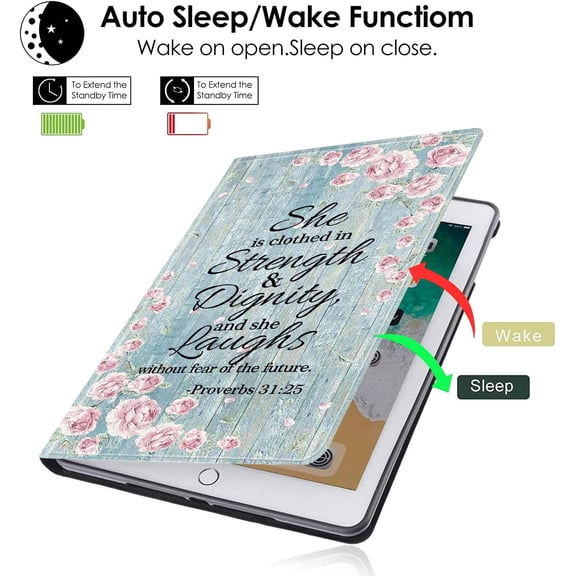 IYFFDFE-Compatible for iPad Air 13 Inch Case (M3 2025/M2 2024) iPad Pro 12.9 inch Case 6th/5th/4th/3rd Generation,Slim Smart Auto Sleep/Wake Cover,Bible Verse Quote Proverbs 31:25