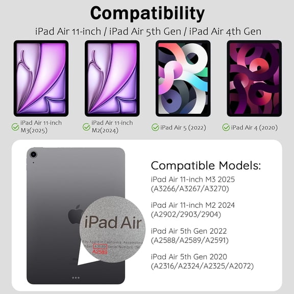 IYFFDFE-Compatible with iPad Air Case 11 Inch M3 2025,M2 2024 5th/4th Generation 10.9 Inch (2022/2020) with Pencil Holder TPU Back Case Auto Sleep/Wake Cover Cute Women Girls-Black Leopard Cheetah