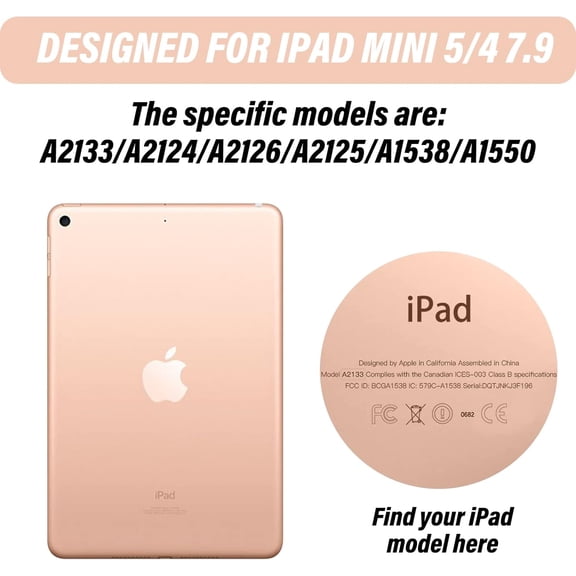 IYFFDFE-Compatible with iPad mini 4 Case/iPad mini 5 Case 4th/5th Generation 7.9 inch (2015/2019) with Pencil Holder and Soft TPU Back,Auto Sleep/Wake Cover-Black Leopard Cheetah Pattern